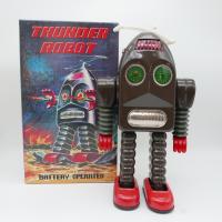Thunder Robot - Battery Operated - Vintage metal Robot in box - Schylling