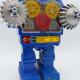 Retro collector metal  tin Robot - Excavator Robot Vintage - Horikawa
