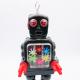 Retro collector metal & plastic tin Robot - High wheel robot neo Vintage - Battery operated