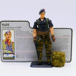 Gi joe - Figurine Pilote - Flint - vintage & fiche rétro complète - Hasbro