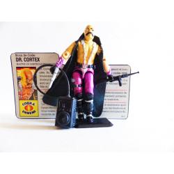 Gi joe - Figurine Dr Cortex /Dr Mindbender & fiche rétro complète - Hasbro
