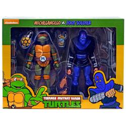 Les tortues ninja - coffret 2 figurines Michelangelo & foot soldier - Neca - Nickelodeon
