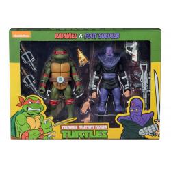 Les tortues ninja - coffret 2 figurines Raphael & foot soldier - Neca - Nickelodeon