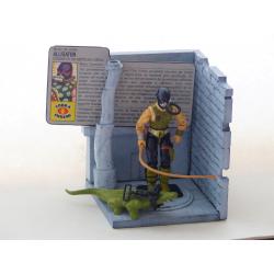 Gi joe - Figurine Alligator / croc master vintage & fiche rétro complète - Hasbro