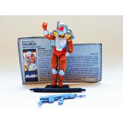 Gi joe - Figurine Chalumeau / Charboil vintage & fiche rétro complète - Hasbro