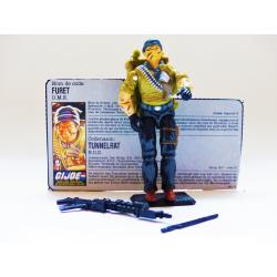 Gi joe - Figurine Furet / Tunnel rat vintage & fiche rétro complète - Hasbro