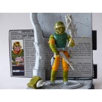 Gi joe - Figurine Capt Ferraille / Capt Grid Iron vintage & fiche rétro complète - Hasbro