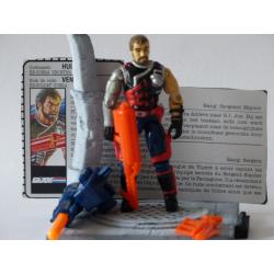 Gi joe - Figurine Vengeur / Mercer vintage & fiche rétro complète - Hasbro