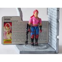 Gi joe - Figurine Zarana vintage & fiche rétro complète - Hasbro