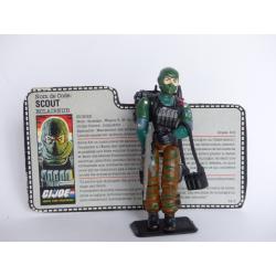 Gi joe - Figurine Scout / Beach Head vintage & fiche rétro complète - Hasbro