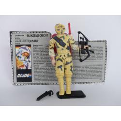 Gi joe - Figurine Tornade / Storm Shadow V2 vintage & fiche rétro complète - Hasbro