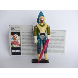 Gi joe - Figurine Ampli / Dee Jay vintage & fiche rétro complète - Hasbro