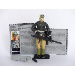 Gi joe - Figurine Bunker / Rampart vintage & fiche rétro complète - Hasbro