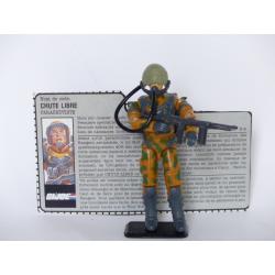 Gi joe - Figurine Chute Libre / Freefall vintage & fiche rétro complète - Hasbro