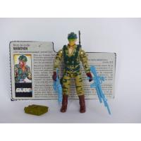 Gi joe - Figurine Marathon / Recoil vintage & fiche rétro complète - Hasbro