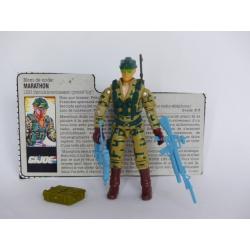 Gi joe - Figurine Marathon / Recoil vintage & fiche rétro complète - Hasbro