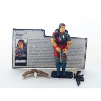 Gi joe - Figurine Indiana / Spirit vintage & fiche rétro complète - Hasbro