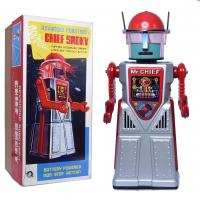 Retro collector metal & plastic tin Robot - Chief smocky  Vintage copy - Robot island